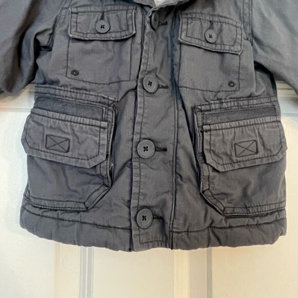 Old Navy 12-18 month toddler boy gray utility jacket/fall coat - Picture 3 of 5